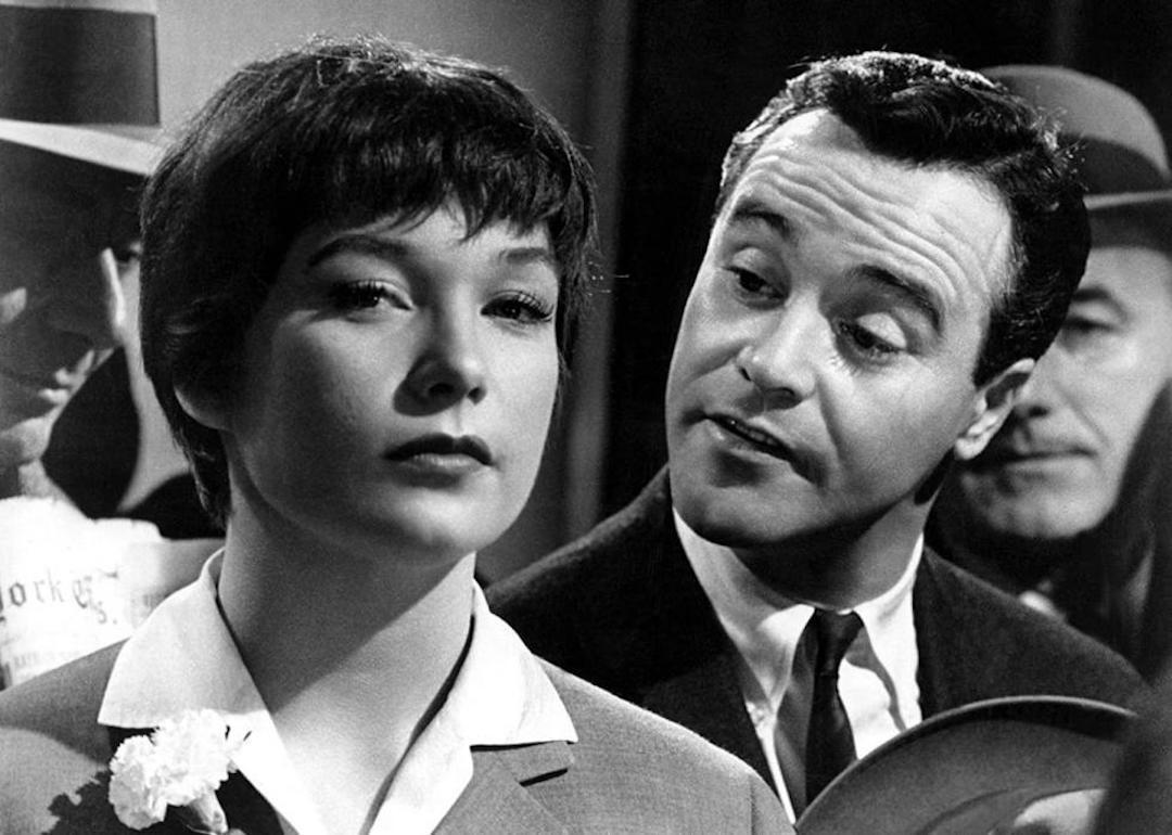 Shirley MacLaine as Fran Kubelik and Jack Lemmon as C.C. 'Bud' Baxter in a scene from the 1960 movie 'The Apartment.'