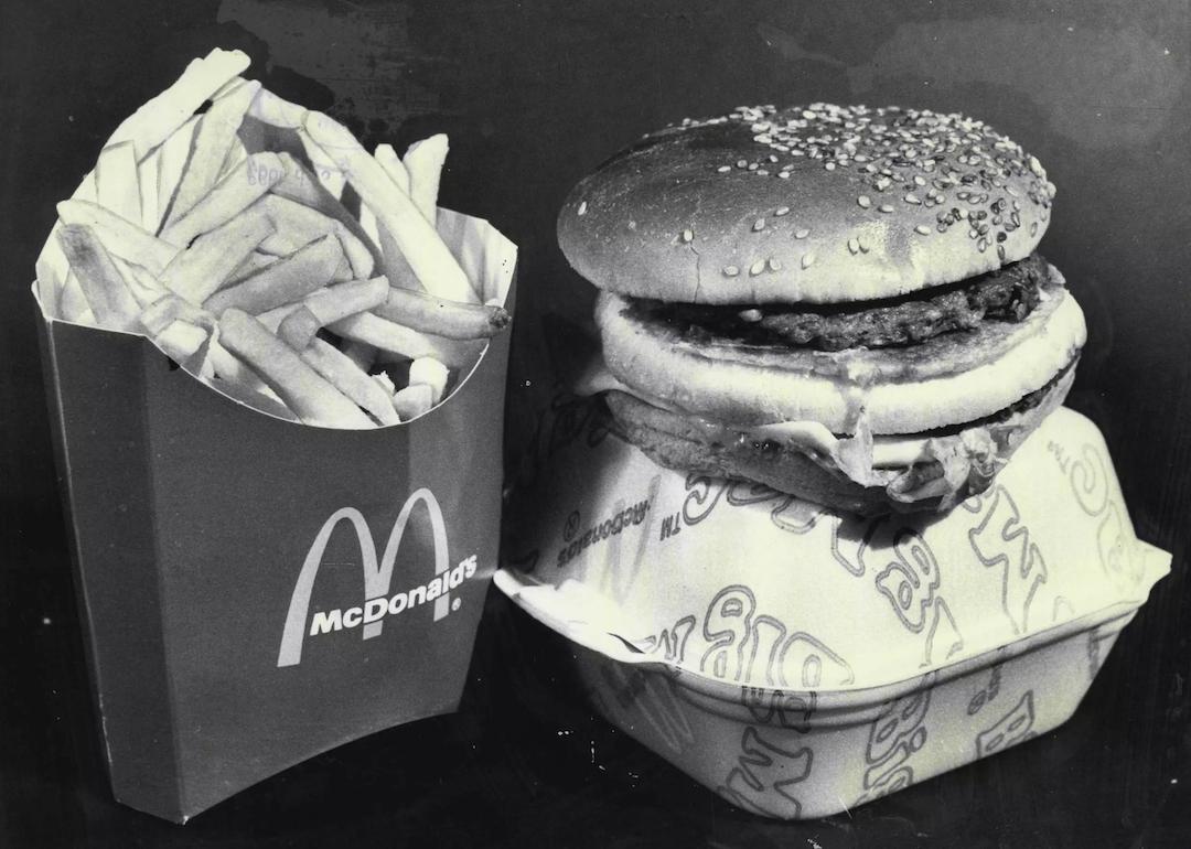 Big Mac meal pictured in 1979, just over a decade after its initial release in 1968.