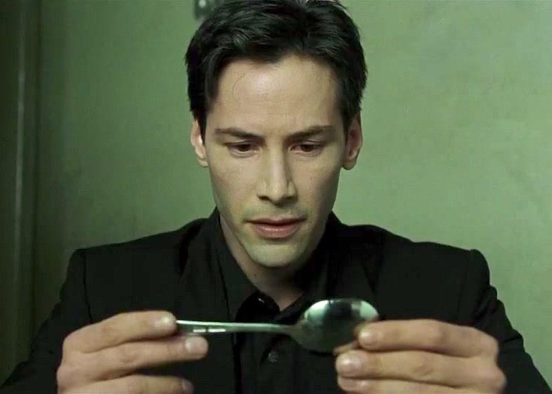 Keanu Reeves as Neo in the 1999 sci-fi movie 'The Matrix.'