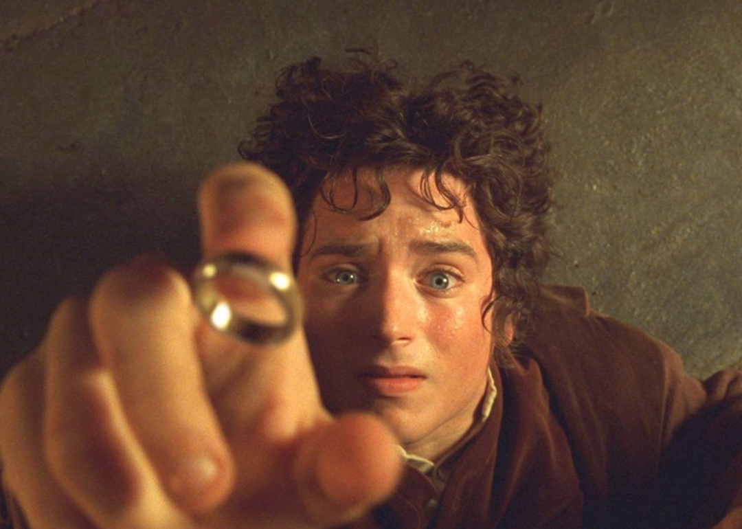 Elijah Wood as Frodo reaches for the ring in the 2001 mythological movie 'The Lord of the Rings: The Fellowship of the Ring.'