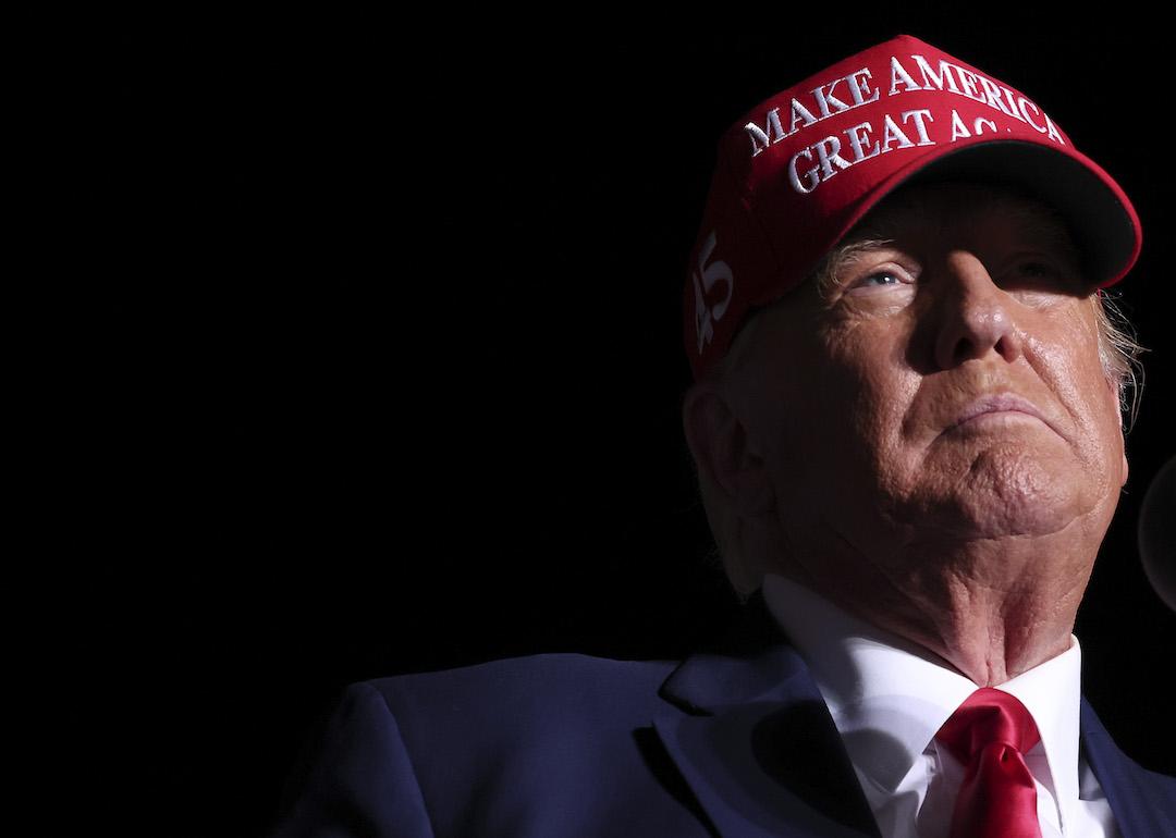 Former U.S. President Donald Trump during a rally at the Arnold Palmer Regional Airport on Nov. 5, 2022 in Latrobe, Pennsylvania.
