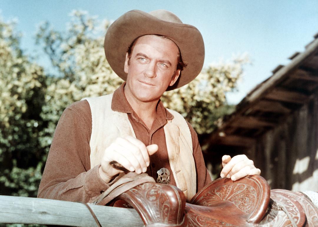 Actor James Arness as Marshall Matt Dillon on the TV western series 'Gunsmoke' circa 1960.