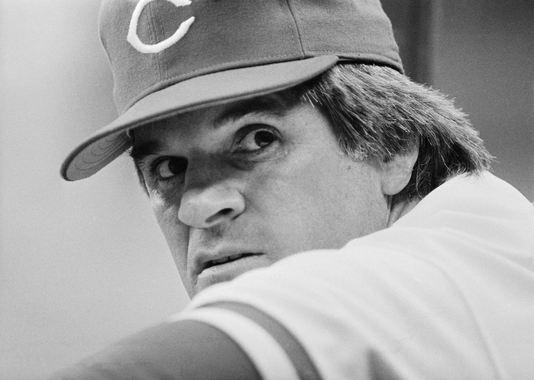 Cincinnati Reds player-manager Pete Rose in 1985, four years before he was banned from the MLB.