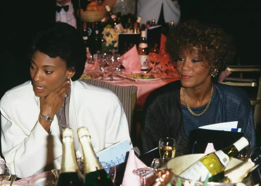 Singer Whitney Houston (right) with her friend and alleged lover Robyn Crawford (left) in 1988.
