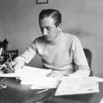 Walt Disney at his desk in his studio in 1933.