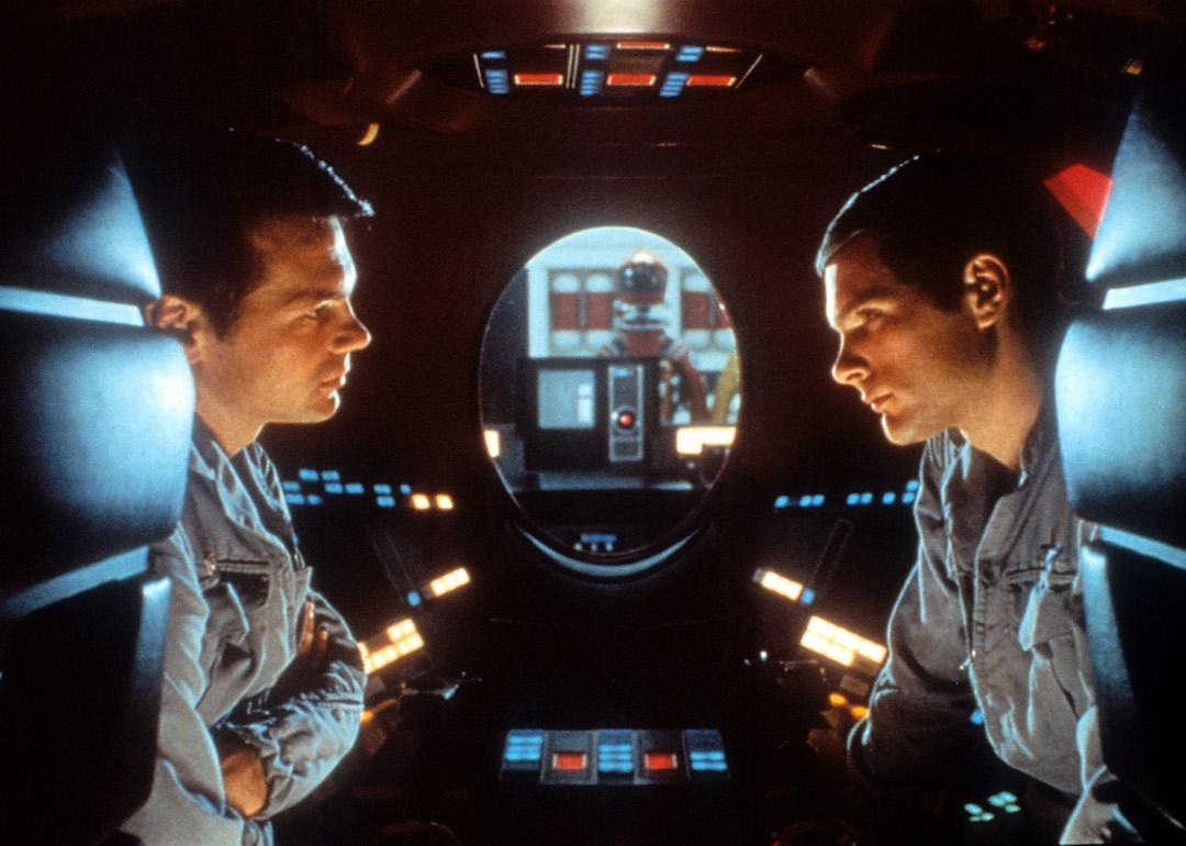 Actors Gary Lockwood and Keir Dullea in a scene from the sci-fi film '2001: A Space Odyssey' in 1968.
