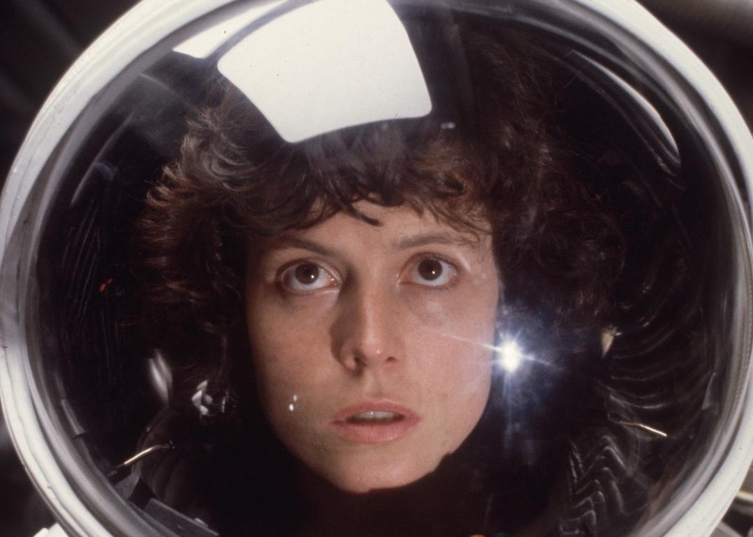 Actor Sigourney Weaver in a space suit in the 1979 movie 'Alien.'