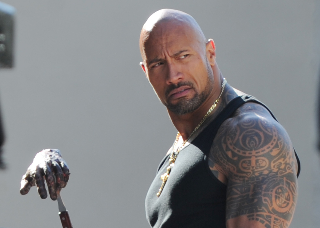  Dwayne Johnson on the movie set of "Pain and Gain"