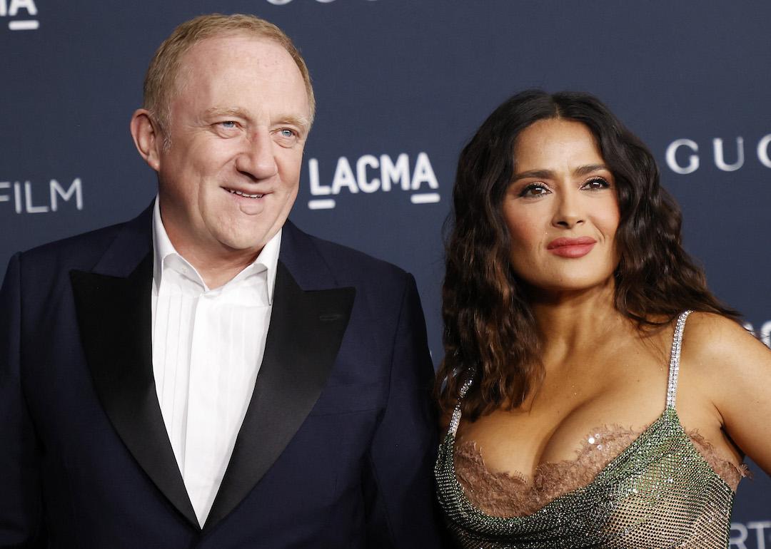 Actor Salma Hayek and her husband French businessman François-Henri Pinault attends the 11th Annual LACMA Art+Film Gala at Los Angeles County Museum of Art in Los Angeles, California, on Nov. 5, 2022.