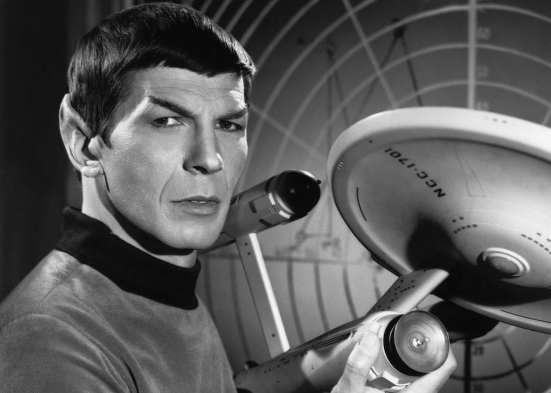 Leonard Nimoy as Mr. Spock, first officer on the Starship Enterprise, on 'Star Trek.'