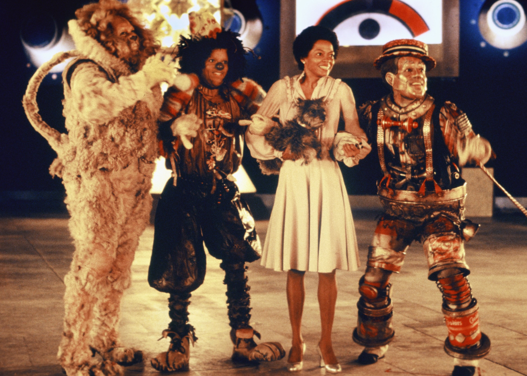 The cast of "The Wiz" (Ted Ross, Michael Jackson, Diana Ross and Nipsey Russell) pose for a publicity shot in 1978