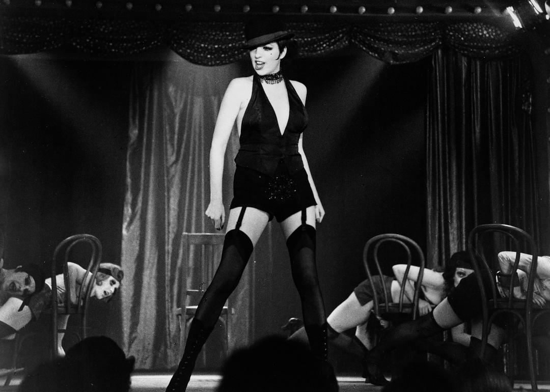Actor and singer Liza Minnelli as Sally Bowles singing 'All That Jazz' in the film 'Cabaret' in 1972.