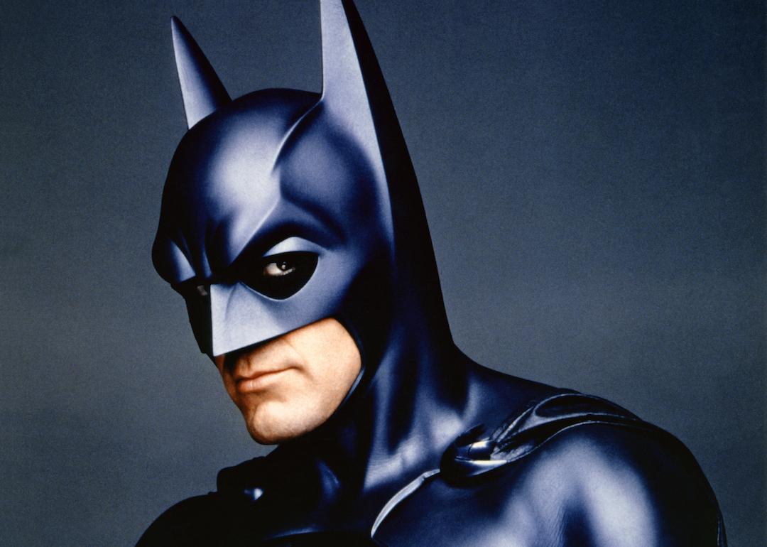 Actor George Clooney in the Batsuit as Batman in the 1997 movie 'Batman & Robin.'