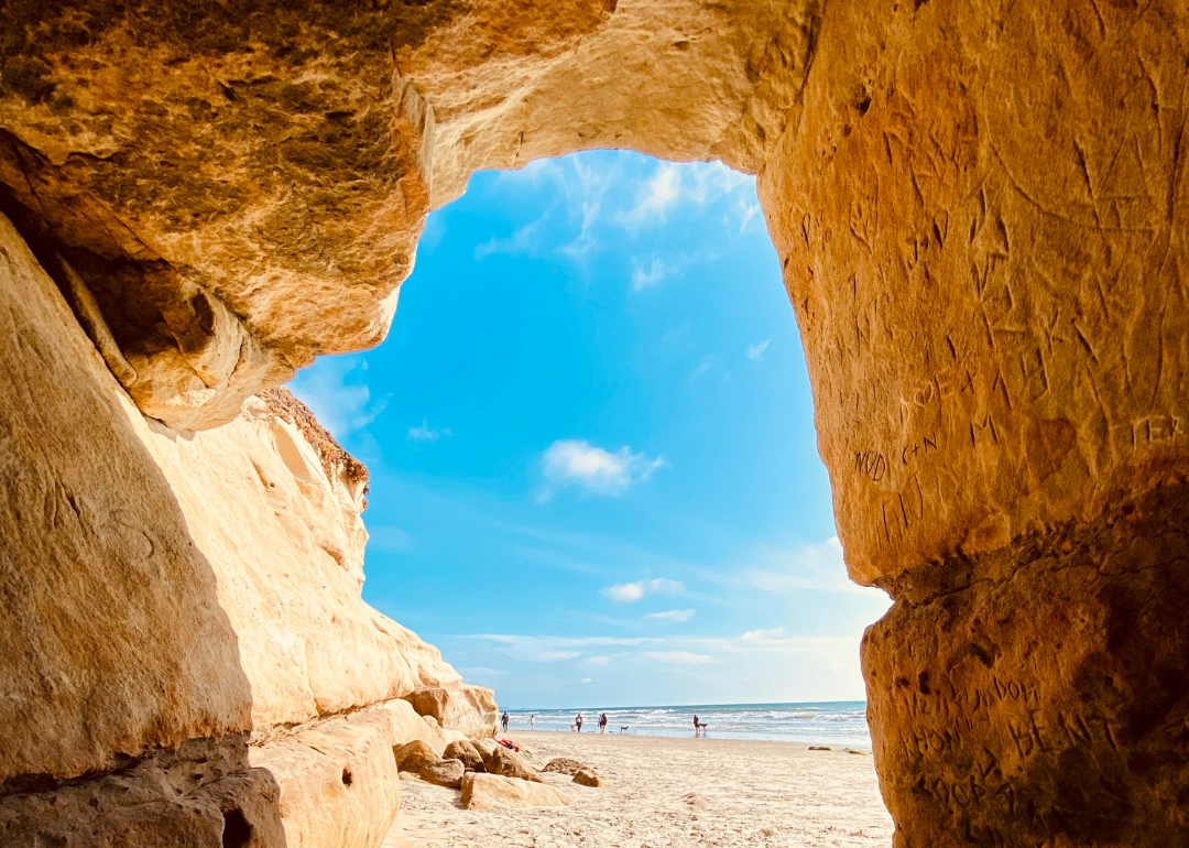 A beach cave in Del Mar, California.