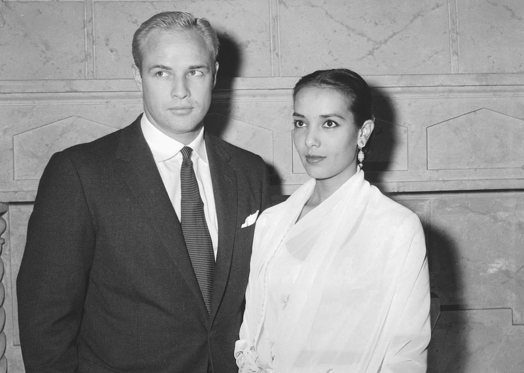 Actor Marlon Brando and his first wife, Indian actor Anna Kashfi, in 1957.