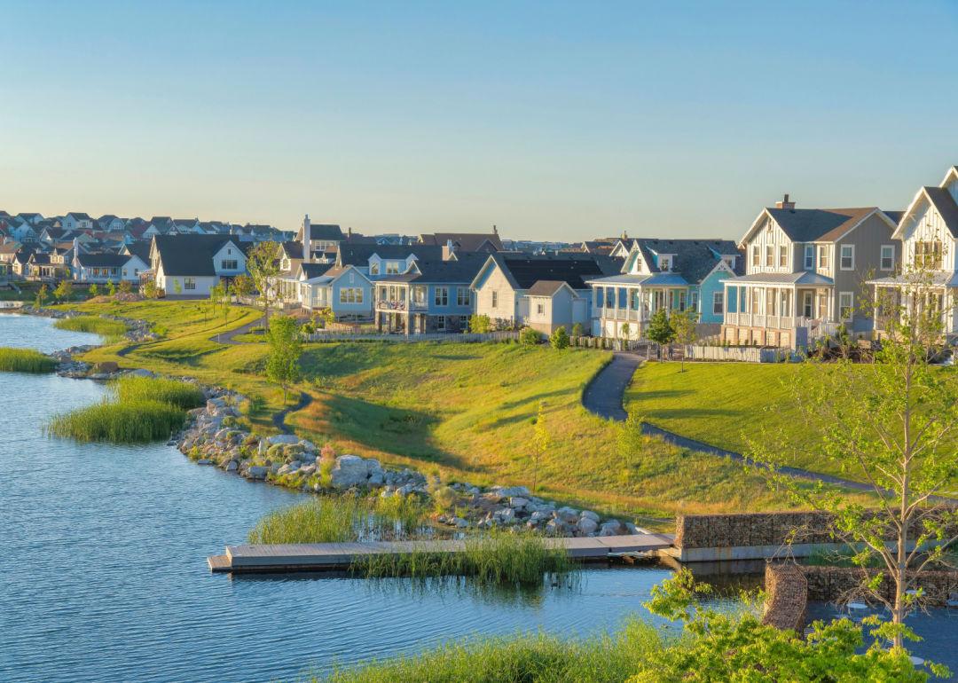 Lakefront homes in South Jordan, Utah.