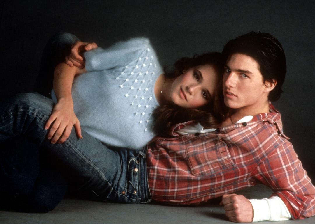 Actors Lea Thompson and Tom Cruise in a promotional image for the 1983 film 'All the Right Moves.'