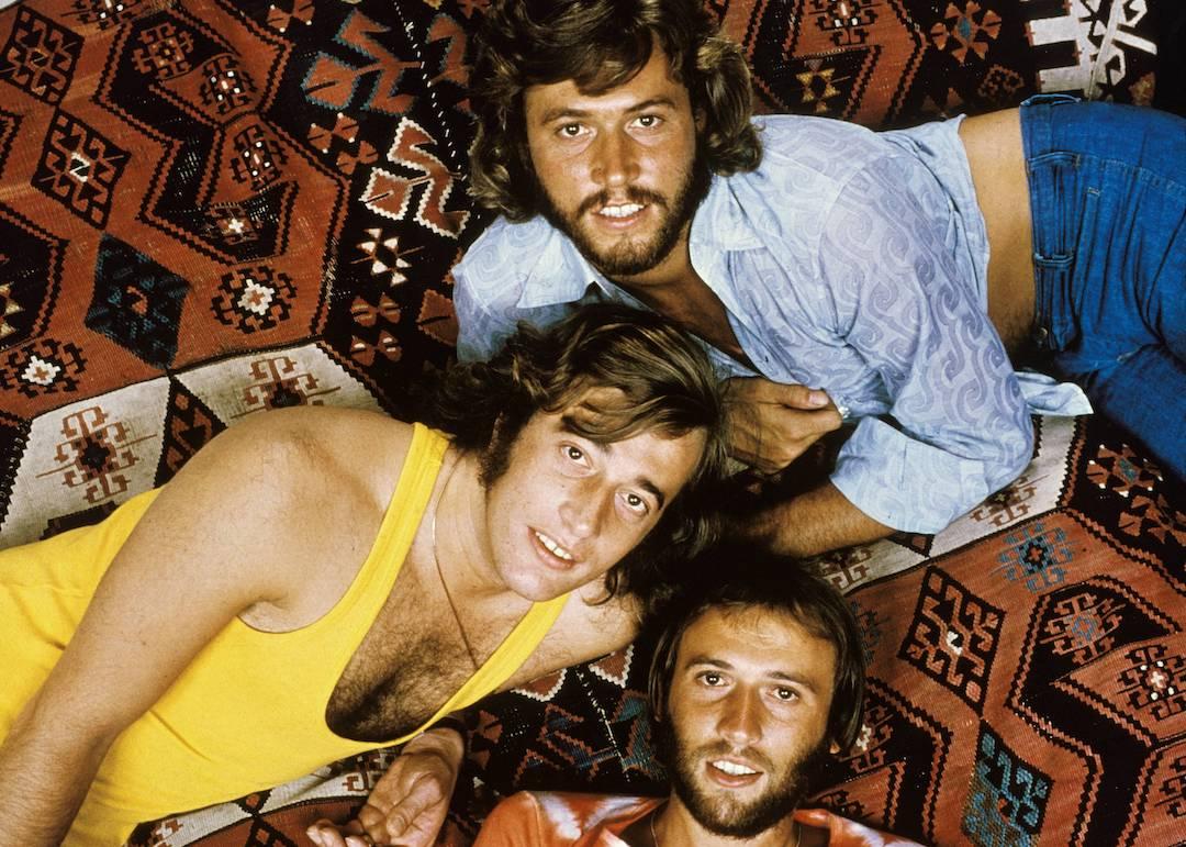 Barry Gibb, Robin Gibb, Maurice Gibb of The Bee Gees in 1971.