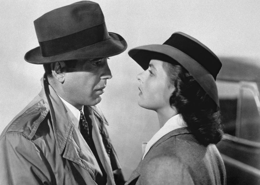 Actors Humphrey Bogart and Ingrid Bergman in the 'We'll always have Paris' scene of 'Casablanca.'