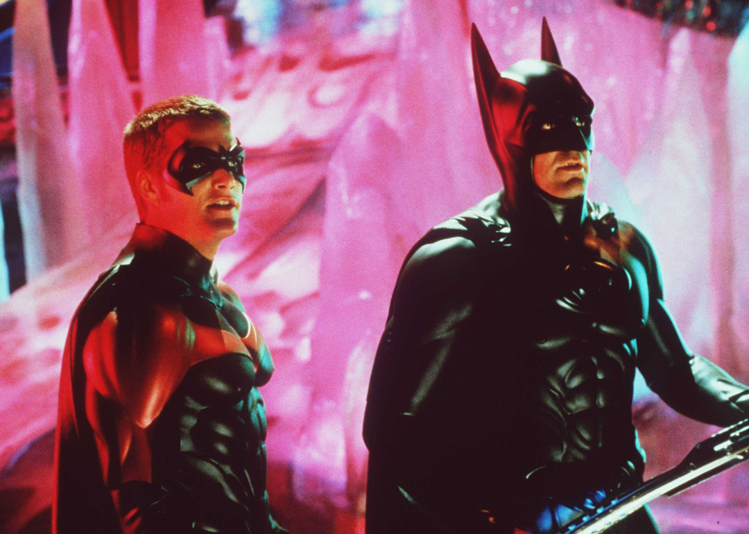 Chris O'Donnell and George Clooney in a scene from "Batman and Robin", 1997.