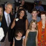 Clint Eastwood, Dina Eastwood, Frances Fisher, and children Scott Eastwood, Kathryn Eastwood, Francesca Eastwood, and Morgan Eastwood.