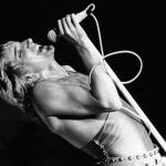 Rod Stewart in concert circa 1977 in New York City.