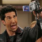 David Schwimmer, who plays Ross on the hit NBC series "Friends," performs during one of their last shows on the Warner Bros lot on Sept. 12, 2003 in Burbank, California.