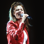 Shania Twain performs at Shoreline Amphitheatre on June 18, 1998 in Mountain View, California.