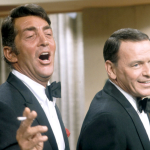 Entertainers Dean Martin and Frank Sinatra perform during the taping of 'The Dean Martin Show' circa 1967 in Los Angeles, California.