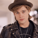 A young Brad Pitt in a photo shoot from 1988.