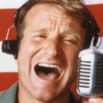 Actor Robin Williams in a scene from the 1987 film 'Good Morning, Vietnam.'