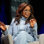 Oprah Winfrey with George Stephanopoulos and Arthur C. Brooks (both not pictured) discuss "Build The Life You Want" at The 92nd Street Y, New York on September 12, 2023 in New York City.