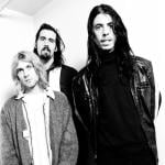 Kurt Coabin, Krist Novoselic, and Dave Grohl of Nirvana backstage at Nakano Sunplaza in Tokyo, Japan, on Dec. 19, 1992.