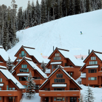 Ski runs and condos at the Big Sky Ski resort in south central Montana. 