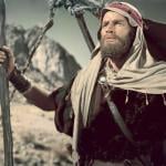 Actor Charlton Heston as Moses in a scene from the 1956 biblical epic and box office hit 'The Ten Commandments.'