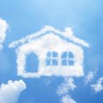 house made of clouds to illustrate concept of homeownership dream