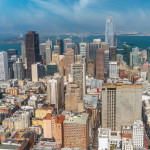 Aerial photo of the San Francisco skyline.