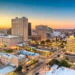 el paso, texas skyline at dusk