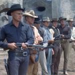 Yul Brynner, Steve McQueen, Horst Buchholz, Charles Bronson, Robert Vaughn, Brad Dexter and James Coburn on the set of the Western movie 'The Magnificent Seven.'