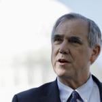 Sen. Jeff Merkley (D-OR) speaks at a press conference outside of the U.S. Capitol Building. 