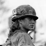 merican actor Tom Berenger during the filming of the film 'Platoon' in April 1986 in the Philippines