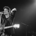 Singer-songwriter Lou Reed performing at the Hammersmith Odeon in 1975.