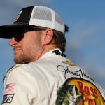  Dale Earnhardt Jr., driver of the #88 Bass Pro Shops/Tracker Boats Chevrolet, looks on during practice for the NASCAR Xfinity Series Contender Boats 300 at Homestead-Miami Speedway on October 20, 2023 in Homestead, Florida.