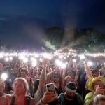 The audience at the Bonnaroo Music & Arts Festival is captured putting their phone lights up on June 16, 2023 in Manchester, Tennessee.