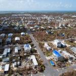 Aerial image of homes destroyed in the Florida Keys after Hurricane Irma.