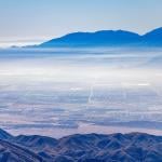 Air pollution seen over the Coachella Valley in San Bernardino County, CA.