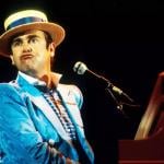 British musician Elton John performs in concert in 1984.