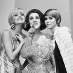 Goldie Hawn, Ruth Buzzi, and Judy Carne on 'Rowan & Martin's Laugh-In,' an American sketch comedy television program on NBC, in 1969.