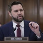 Sen. J.D. Vance (R-OH) delivers remarks during a Senate hearing in March 2023. 