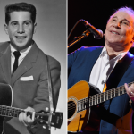 Paul Simon in 1957 (left); Paul Simon in 2016 (right).